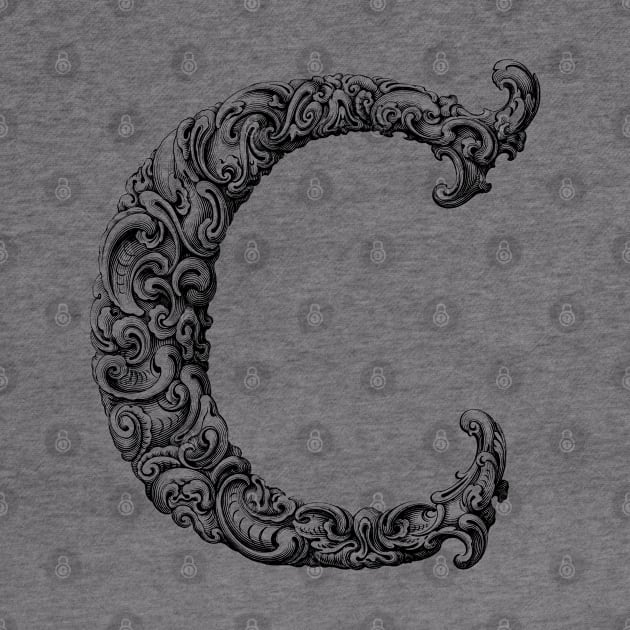 Vintage Initial Letter Lettering Alphabet C by AltrusianGrace